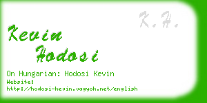 kevin hodosi business card